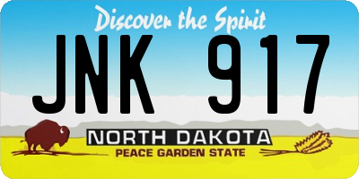 ND license plate JNK917