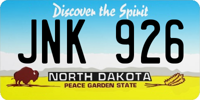 ND license plate JNK926