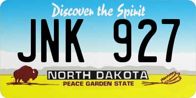 ND license plate JNK927