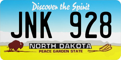 ND license plate JNK928