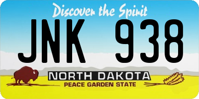 ND license plate JNK938