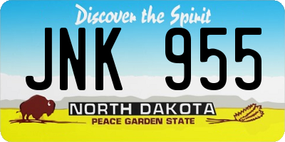 ND license plate JNK955