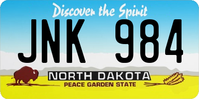 ND license plate JNK984