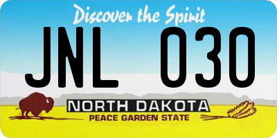 ND license plate JNL030