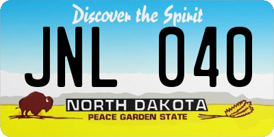 ND license plate JNL040