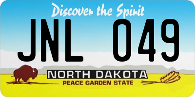 ND license plate JNL049