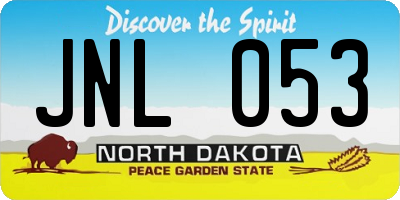 ND license plate JNL053