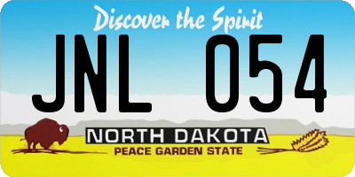 ND license plate JNL054