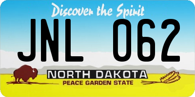 ND license plate JNL062