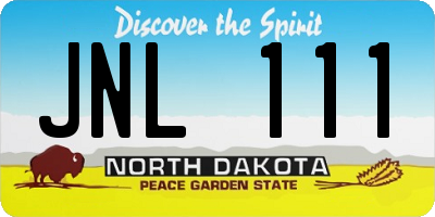 ND license plate JNL111