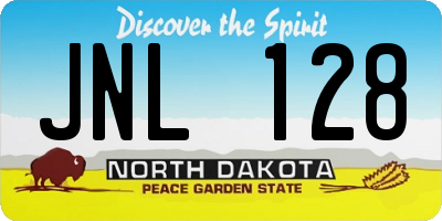 ND license plate JNL128