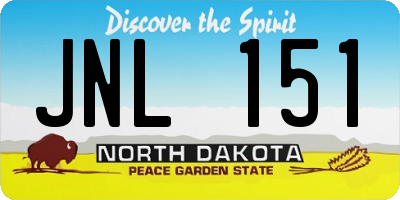 ND license plate JNL151