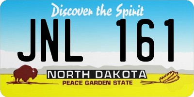 ND license plate JNL161