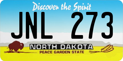 ND license plate JNL273