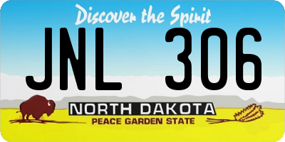 ND license plate JNL306