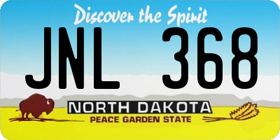 ND license plate JNL368