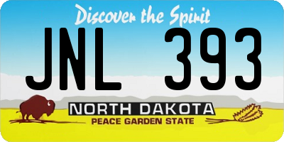 ND license plate JNL393