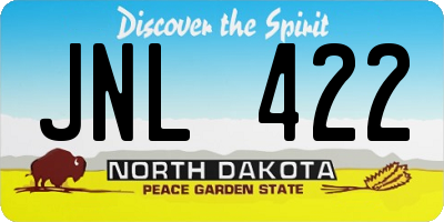 ND license plate JNL422