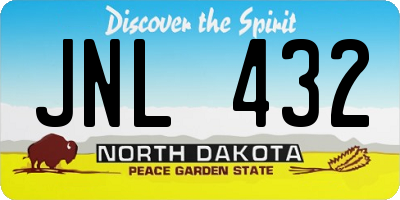 ND license plate JNL432