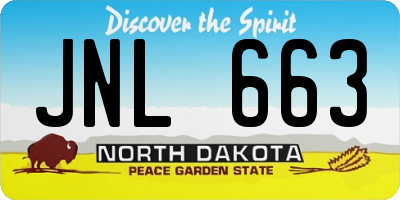 ND license plate JNL663