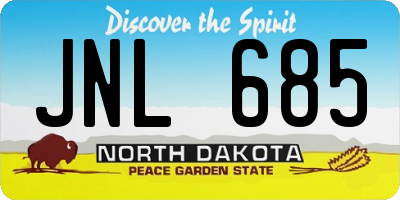 ND license plate JNL685