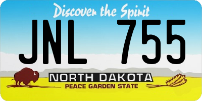 ND license plate JNL755