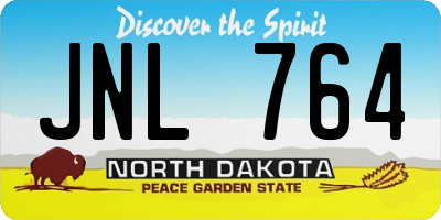 ND license plate JNL764