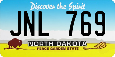 ND license plate JNL769