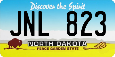 ND license plate JNL823