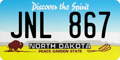 ND license plate JNL867
