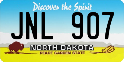 ND license plate JNL907