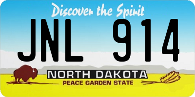 ND license plate JNL914