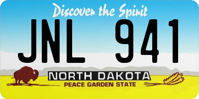 ND license plate JNL941