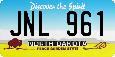 ND license plate JNL961