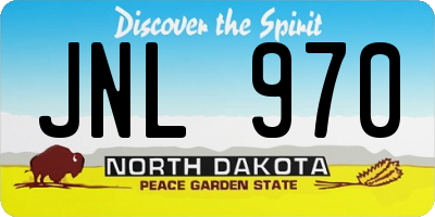 ND license plate JNL970