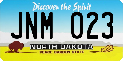 ND license plate JNM023