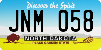 ND license plate JNM058