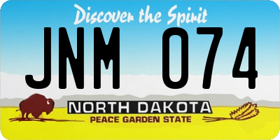 ND license plate JNM074