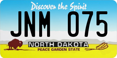 ND license plate JNM075