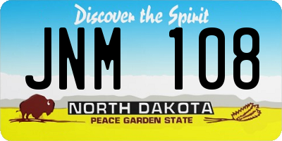 ND license plate JNM108