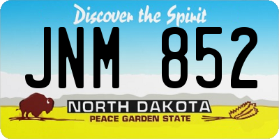 ND license plate JNM852