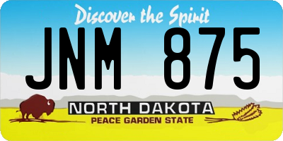 ND license plate JNM875