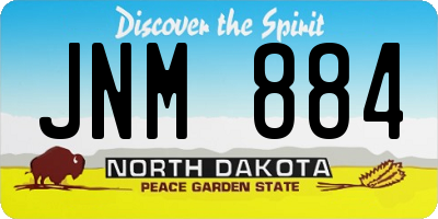 ND license plate JNM884