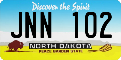 ND license plate JNN102