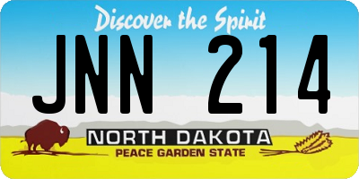 ND license plate JNN214