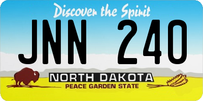 ND license plate JNN240