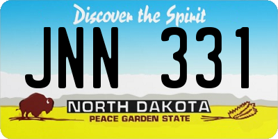 ND license plate JNN331