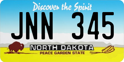 ND license plate JNN345
