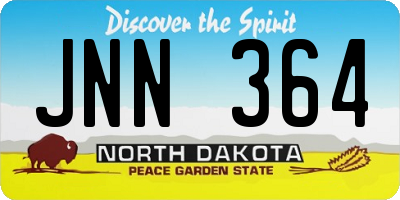 ND license plate JNN364