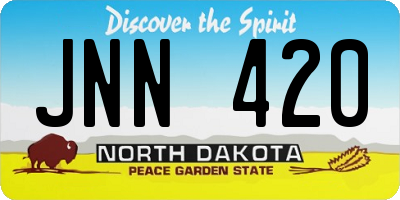 ND license plate JNN420